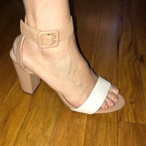 Zara where and nude strap heel